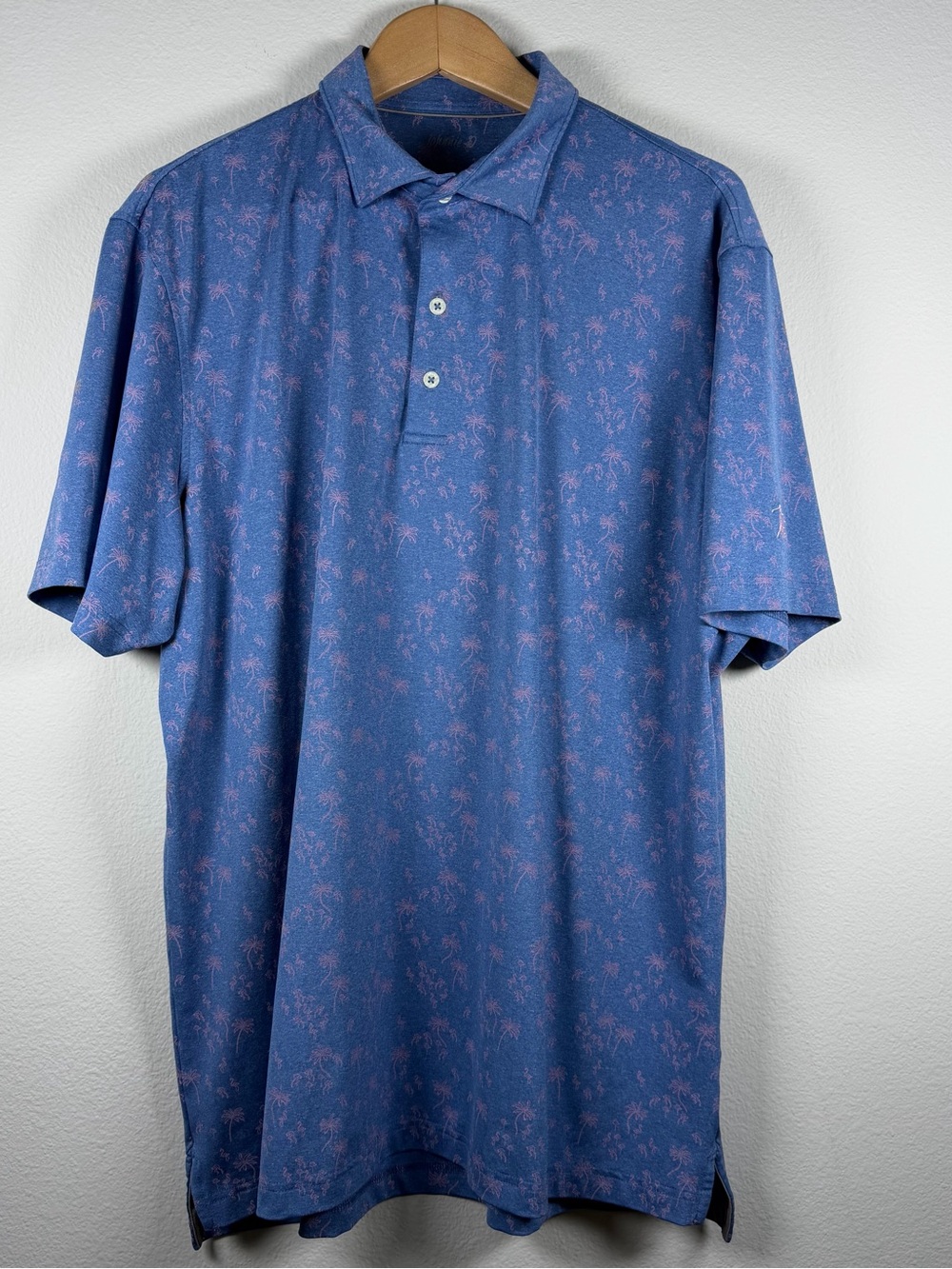 Mens XL Johnnie O Polo Performance Kai Tropical Blue “The Farms” San Diego Golf